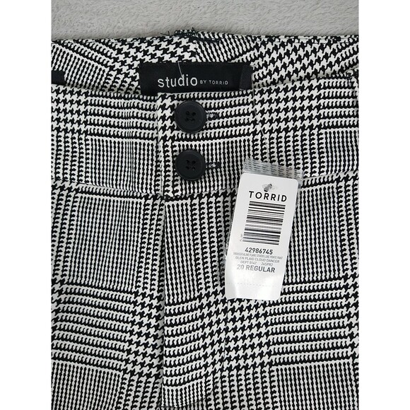 Torrid Studio Luxe Ponte Trouser A-Line Flare Pant Black /White Women's 20R New - Picture 3 of 10